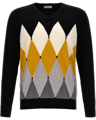 Ballantyne Argyle Sweater, Cardigans - Black