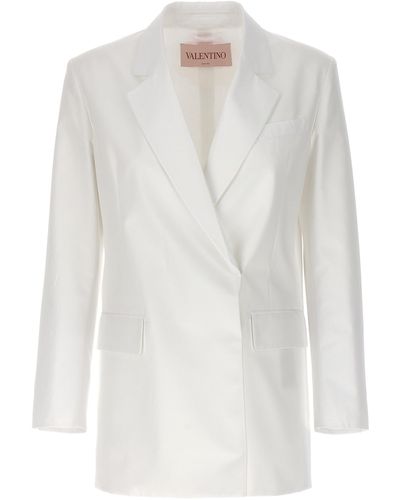 Valentino Garavani Double-breasted Blazer Blazer And Suits - White