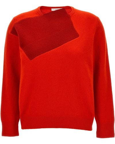 The Row Enid Two-tone Wool And Cashmere-blend Sweater - Red