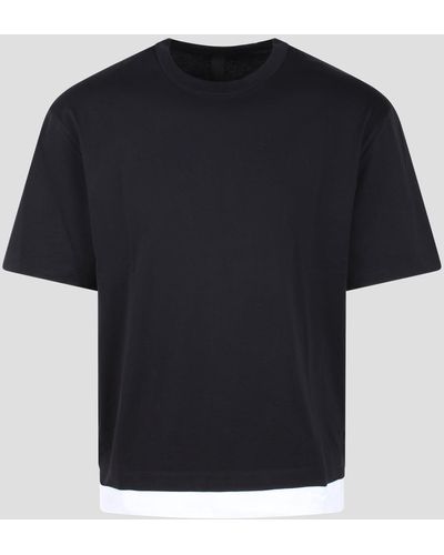 Neil Barrett Slim dropped shoulder bicolor t-shirt - Blu