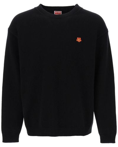 KENZO Sweater With Boke Flower Patch - Black