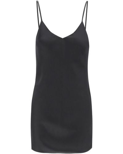 Norma Kamali Slip Dress Bias Cut In Crêpe Satin - Black