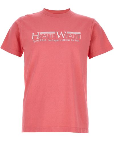 Sporty & Rich Health Wealth 94 T-shirt - Pink