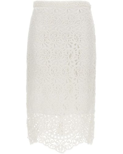 Burberry Lace Skirt Gonne Bianco