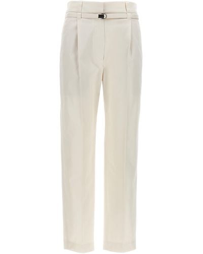 Brunello Cucinelli With Front Pleats Trousers - White