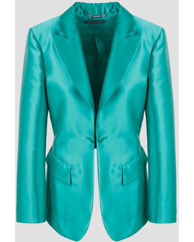 Alberta Ferretti Mikado tailored blazer - Blu