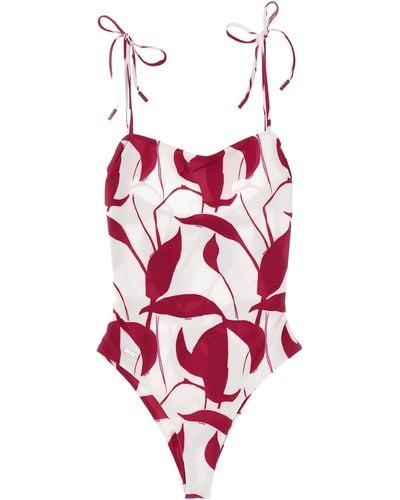 Kiton Printed One-piece Swimsuit Beachwear - White
