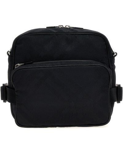Burberry Check Shoulder Strap Crossbody Bags - Black