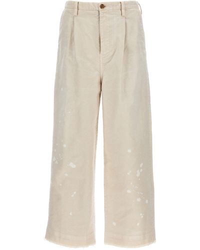Doublet Patent Leather Trousers Beige - Natural