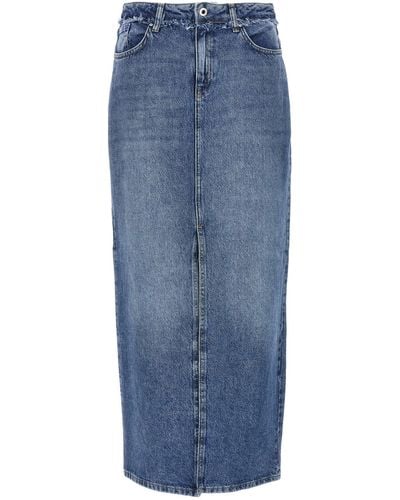 Karl Lagerfeld Maxi Denim Skirt Gonne Blu