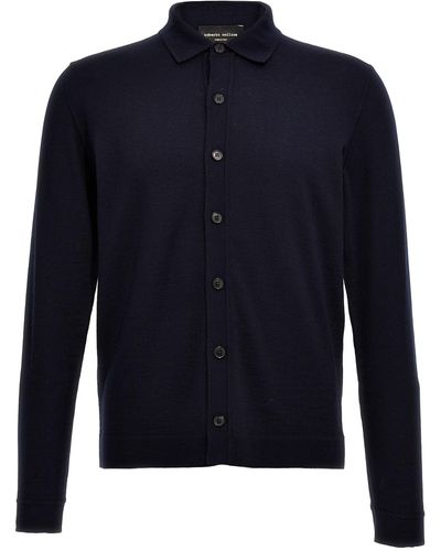 Roberto Collina Knitted Shirt Shirt, Blouse - Blue