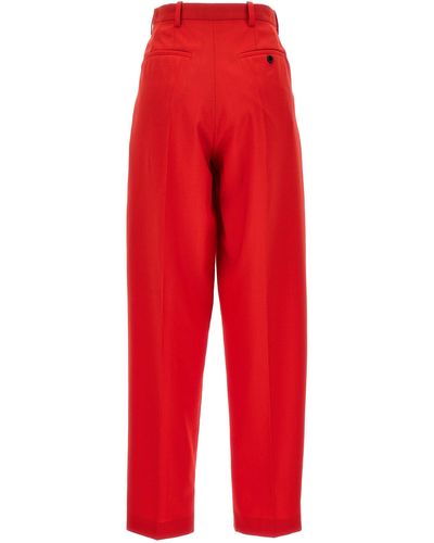 Marni Front Pleat Pantaloni Rosso