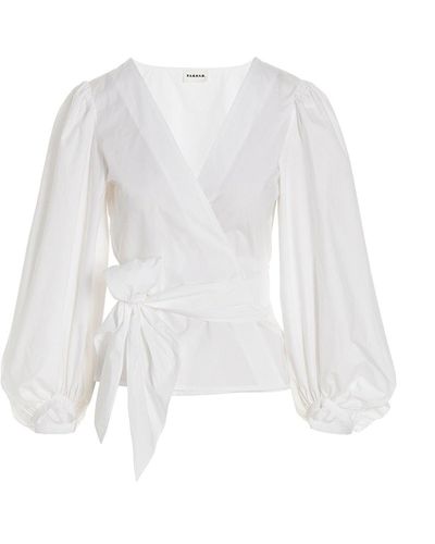 P.A.R.O.S.H. Front Crossover Blouse - White