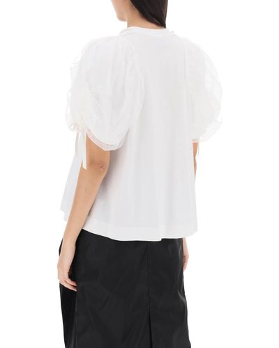 Simone Rocha Puff Sleeves T Shirt - White