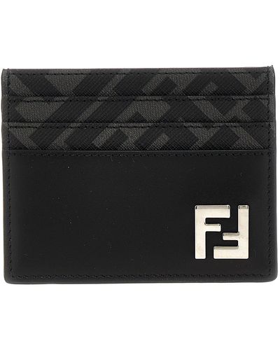 Fendi Ff Squared Wallets, Card Holders - Black