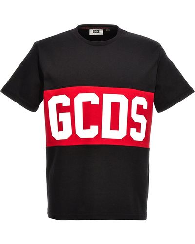 Gcds Logo Band T Shirt Nero - Rosso