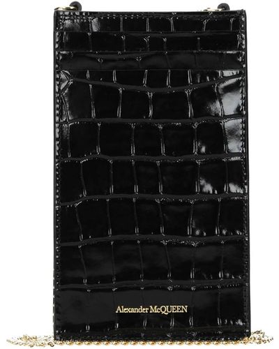 Alexander McQueen Selfphone Cover Leather Black