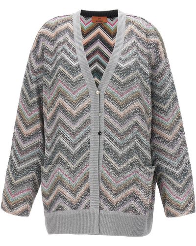 Missoni Sequin Cardigan Maglioni Multicolor - Grigio