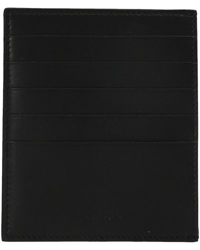 Jil Sander Leather Card Holder Wallets, Card Holders - Black