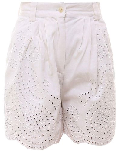 Laurence Bras Embroidered Cotton Shorts - Pink