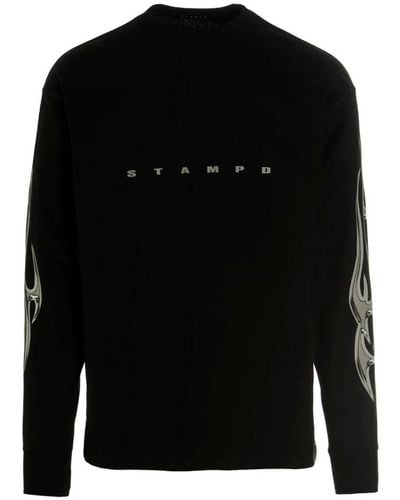 Stampd T-shirt 'chrome Flame' - Black