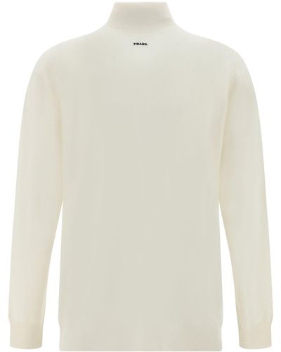 Prada Roll-neck Sweater - White
