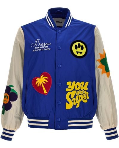 Barrow Embroidery Bomber Jacket And Patches Giacche Multicolor - Blu