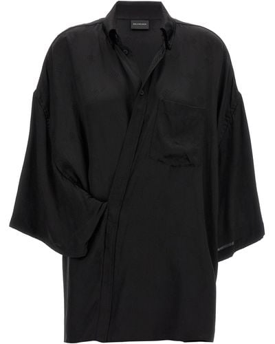 Balenciaga Wrap Shirt, Blouse - Black
