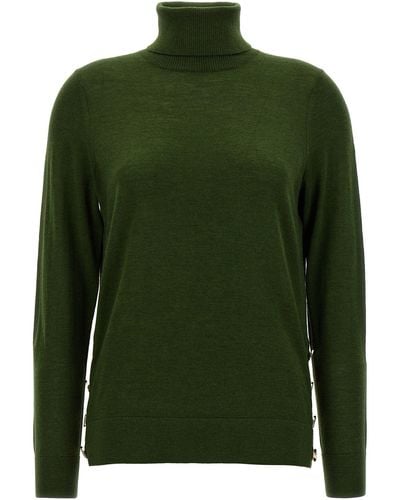 Michael Kors Logo Buttons Turtleneck Sweater Sweater, Cardigans - Green