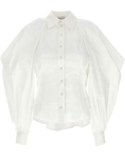 Alexander McQueen Cut Out Shirt On Shoulders Camicie Bianco