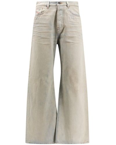 DIESEL Jeans in cotone con patch logo posteriore - Grigio
