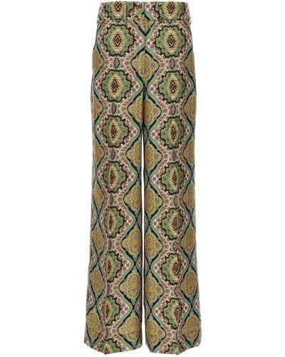 Etro All Over Print Trousers - Green