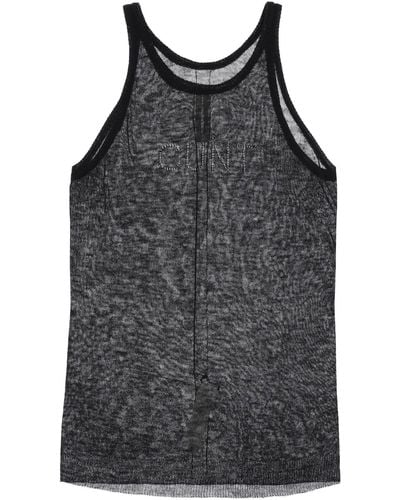 Rick Owens "Knitted Tank Top With Perforated - Black