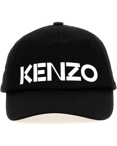 KENZO Logo Printed Cap Cappelli Bianco/Nero