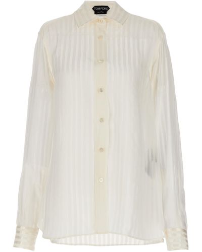 Tom Ford Striped Silk Shirt Camicie Bianco
