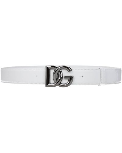 Dolce & Gabbana Regular Belts Leather Optic - White
