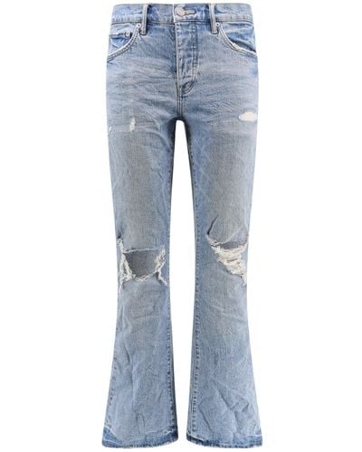 Purple Brand Ripped Flare Jeans With Destroyed Effect - Blue