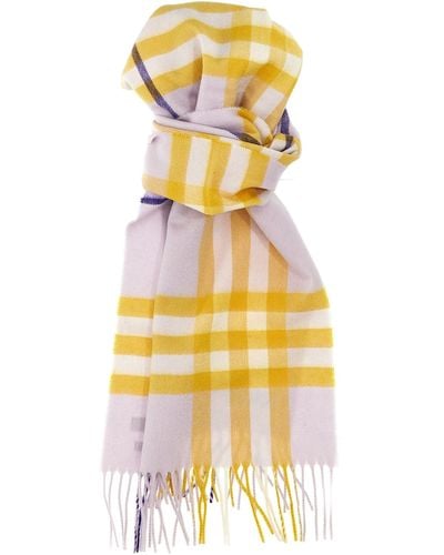 Burberry Check Scarf Scarves, Foulards - Yellow
