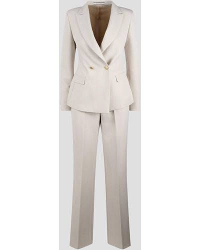 Tagliatore Jersey stretch double-breasted suit - Bianco