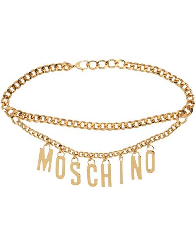 Moschino Logo Belt - Metallic