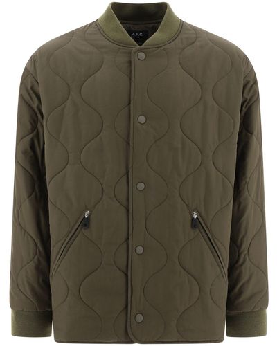 A.P.C. 'Florent' Military Jacket With Snap Buttons - Green