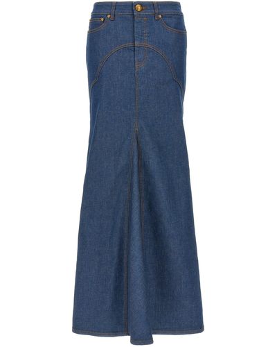 Zimmermann Maxi Denim Skirt Gonne Blu