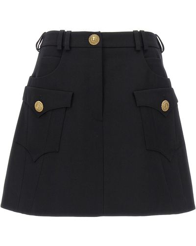 Balmain Mini Skirt Gonne Nero