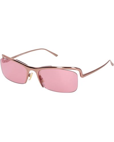 Bottega Veneta Sunglasses Metal Metallic - Pink