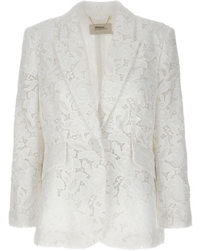 Zimmermann Natura Lace Blazer And Suits Bianco