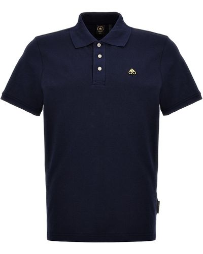 Moose Knuckles Logo Shirt Polo Blu