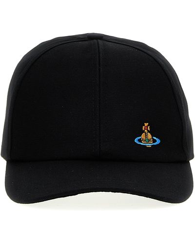 Vivienne Westwood Logo Embroidery Cap Cappelli Nero