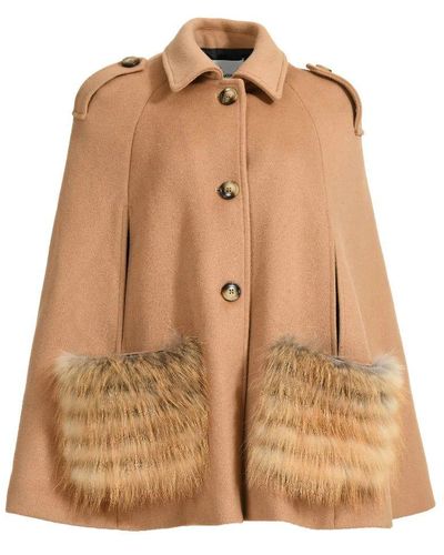 Wanan Touch Blair Poncho Jacket In Camel Cashmere Blend - Brown