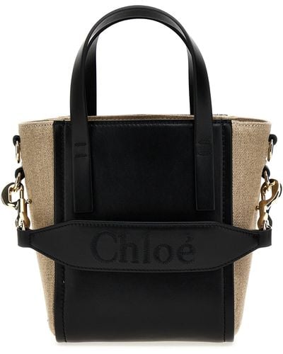 Chloé Micro Sense Crossbody Tote Wild Grey