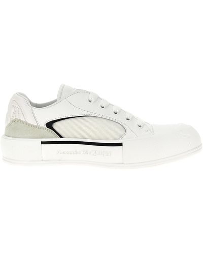 Alexander McQueen Neoprene Canvas Sneakers Bianco/Nero